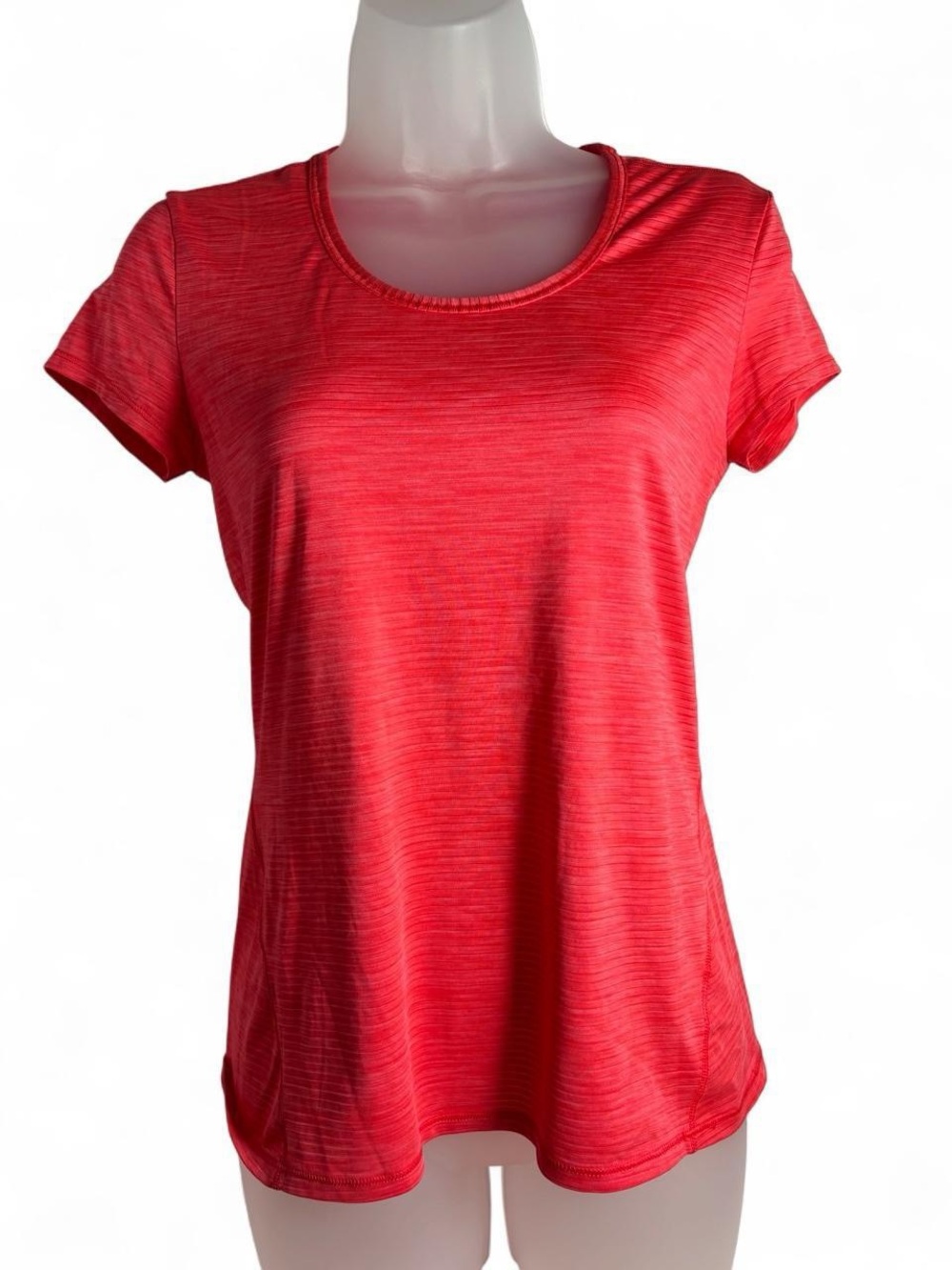 Athleta Coral Heather Scoop Neck Short Sleeve Top